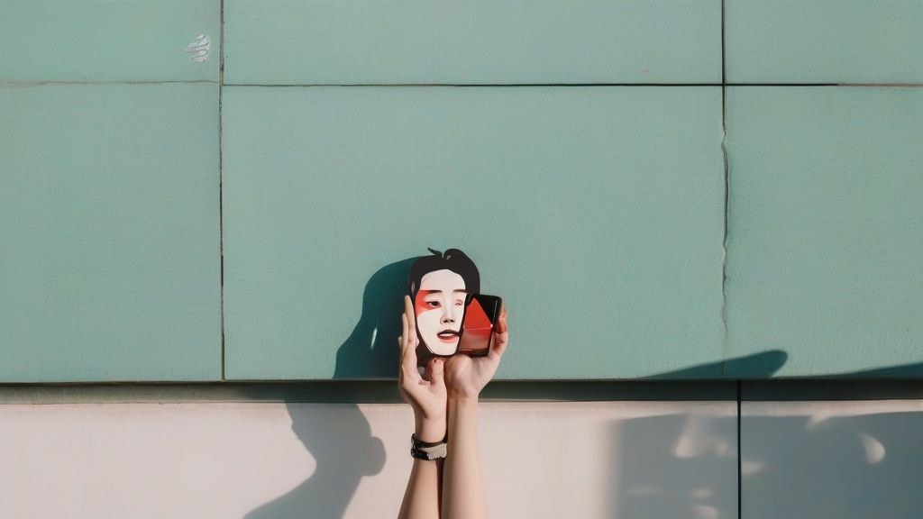 노트북 앞에 앉아 음악 스트리밍 앱으로 플레이리스트를 만들고 있는 젊은 한국인 여성