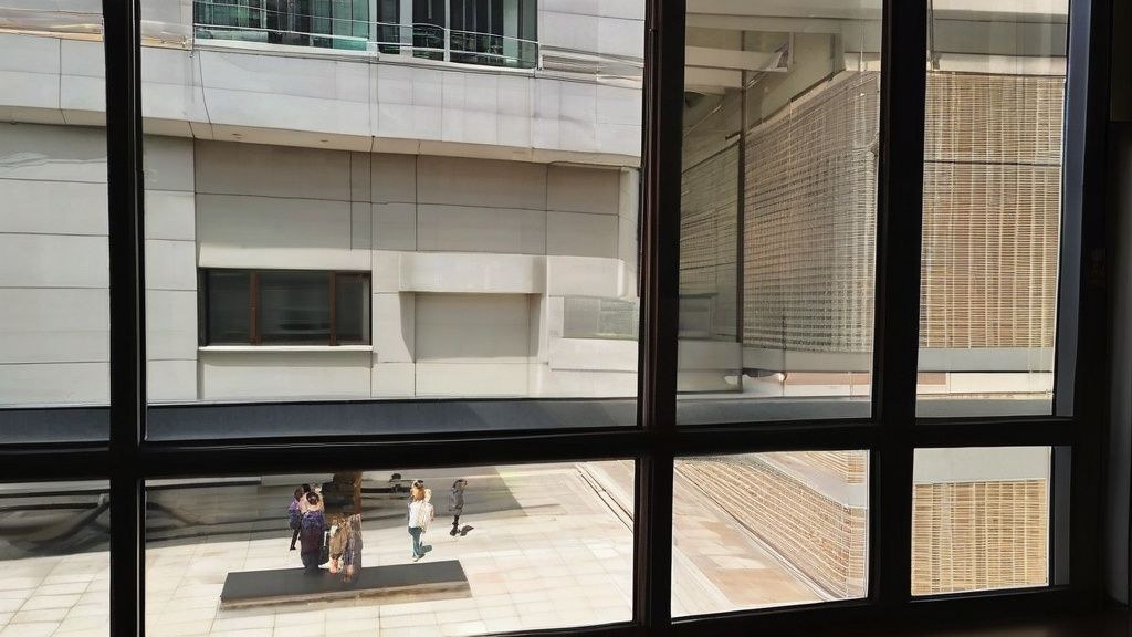 한국 가정집에서 반려견과 보호자가 함께 앉아 교감하며 웃고 있는 모습