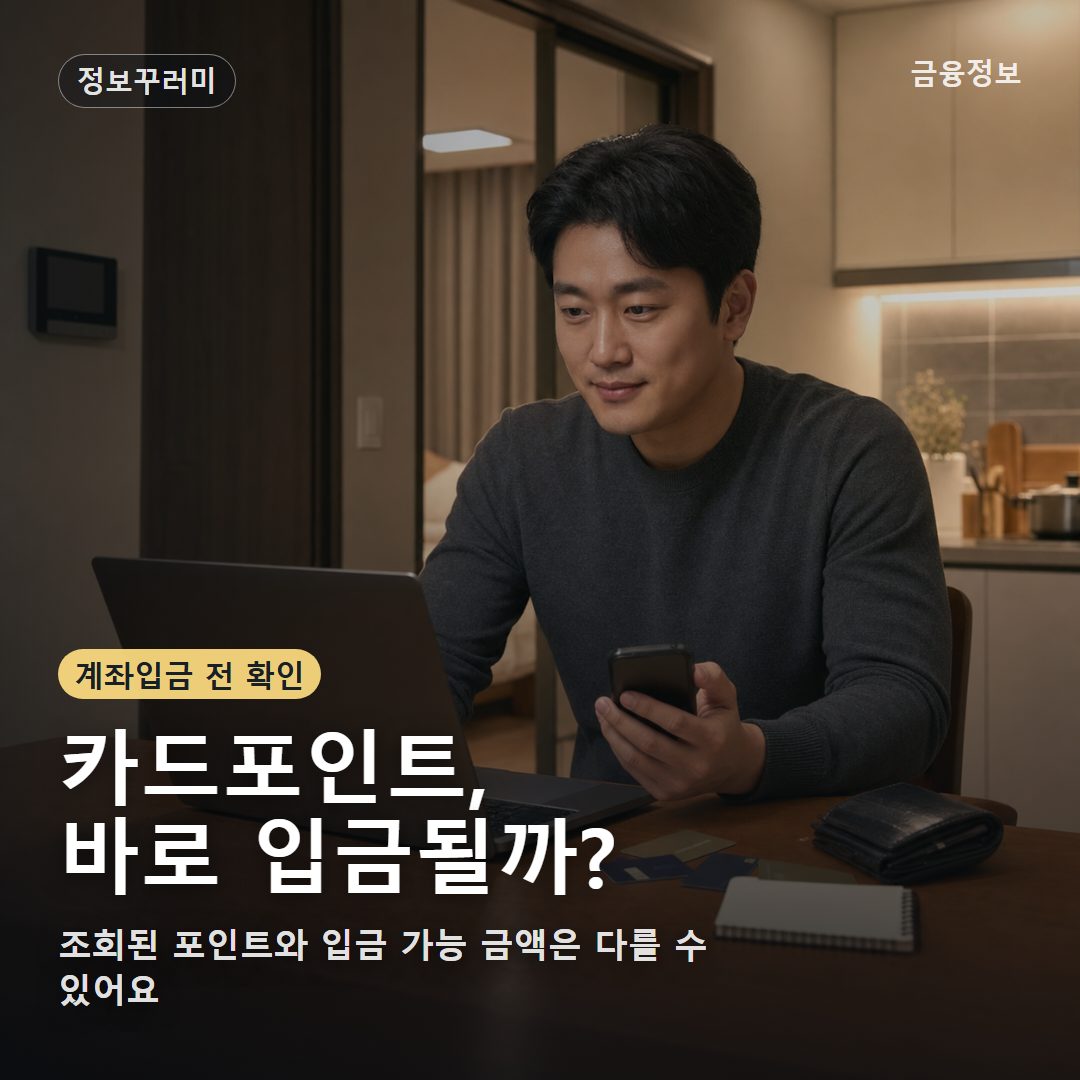 카드포인트 통합조회 현금화, 계좌입금 전 확인할 점